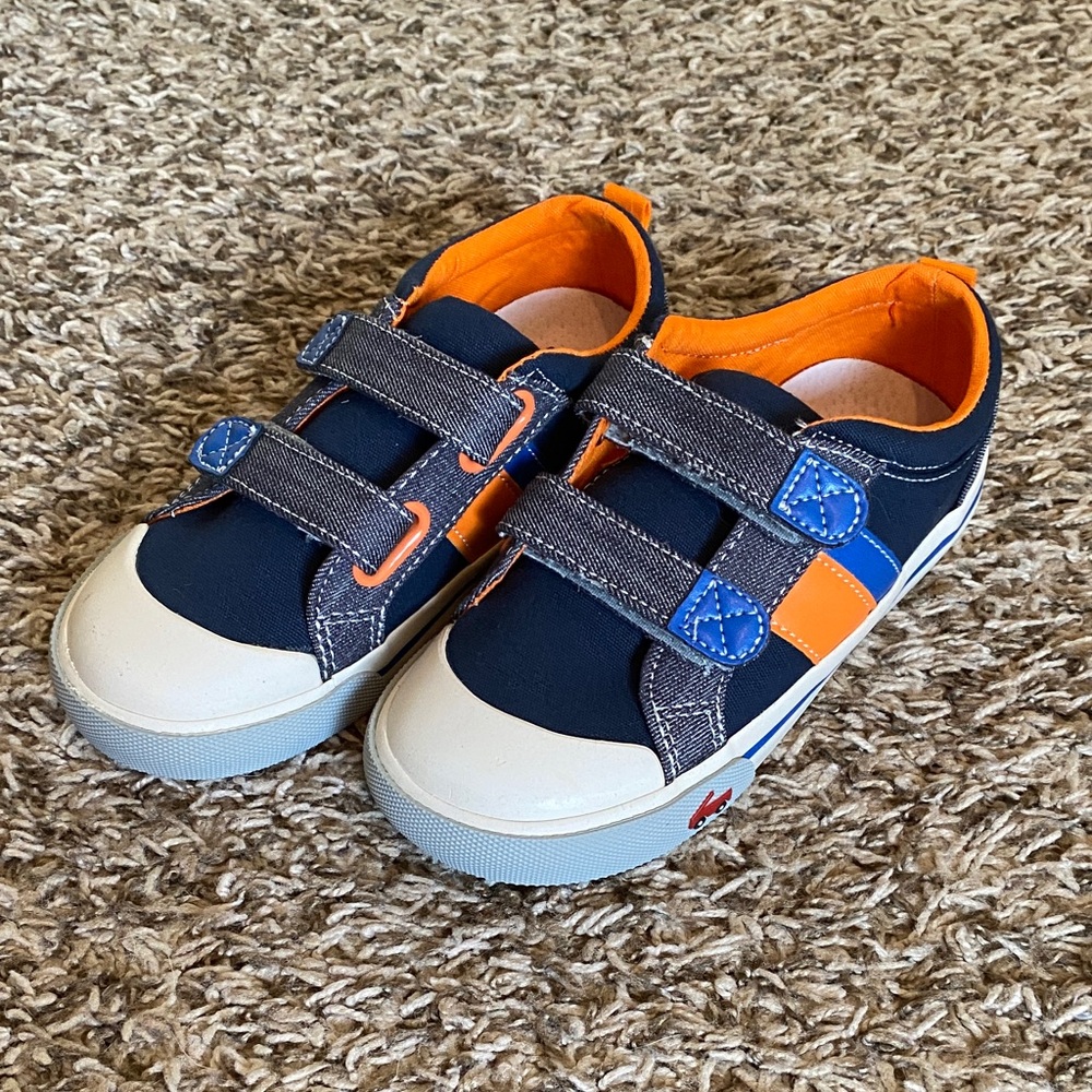 See Kai Run Navy Orange Blue Kids Sneakers
